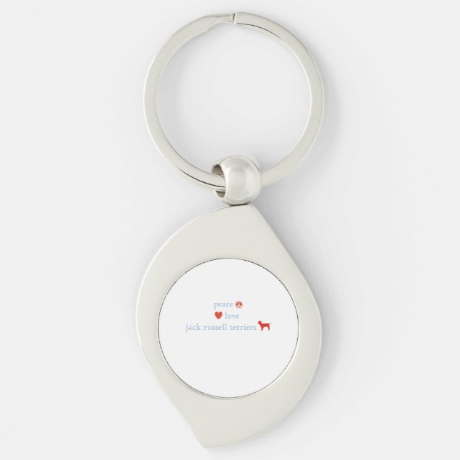 Peace Love Jack Russell Terriers Keychain (Front)