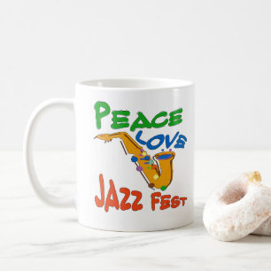 Peace Love Jazz Fest add text Coffee Mug