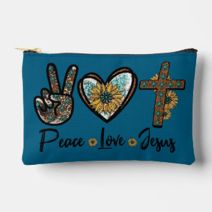Peace Love Jesus Accessory Pouch