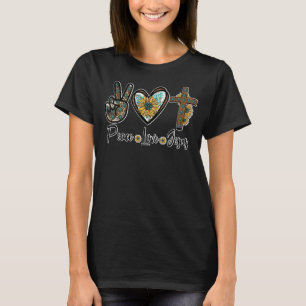 Peace Love Jesus Cross Christian Women T-Shirt