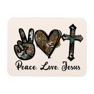 Peace, Love, Jesus Magnet