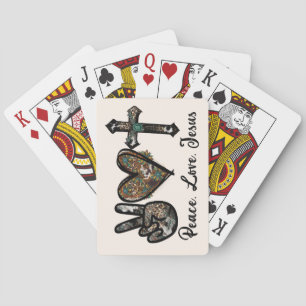 Peace - Love - Jesus Playing Cards