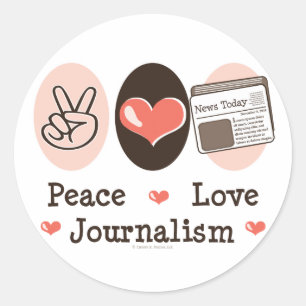 Peace Love Journalism Stickers