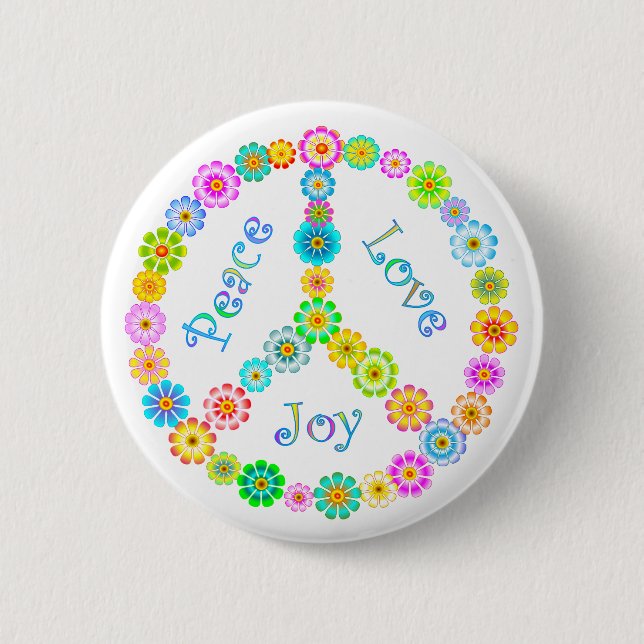 Peace Love Joy 2 Inch Round Button (Front)