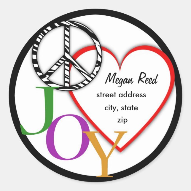 Peace, Love & Joy Address Label (Front)