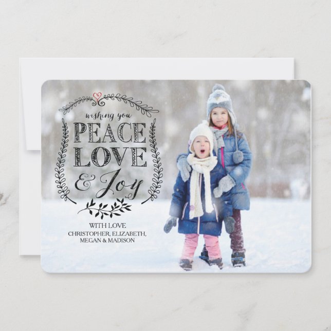 Peace Love & Joy Appartement Noël Carte photo de v (Devant)