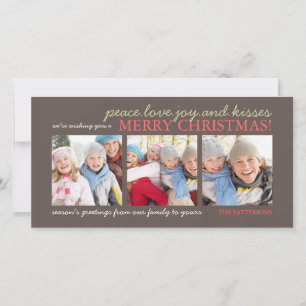 Peace Love Joy Baby's First Christmas Photo Card