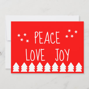 Peace Love Joy Carte Red Holiday