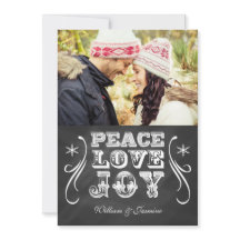 PEACE LOVE JOY Chalkboard Holiday Carte Plat