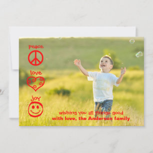 Peace, Love, Joy - Christmas Card