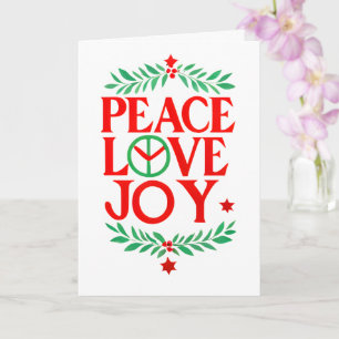 Peace Love Joy Christmas Festive Holiday  Card
