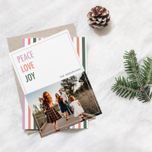 Peace Love Joy Christmas Photo Holiday Card