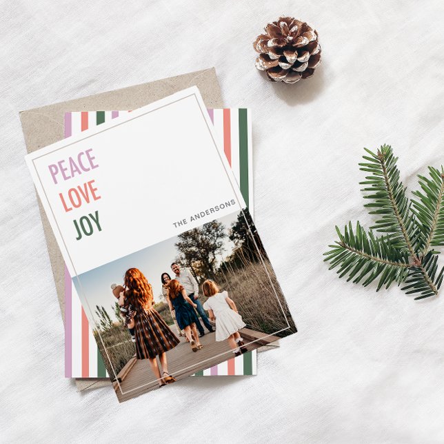 Peace Love Joy Christmas Photo Holiday Card (Creator Uploaded)
