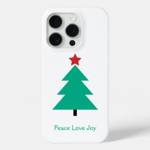 Peace Love Joy Christmas Tree Customizable iPhone 15 Pro Case