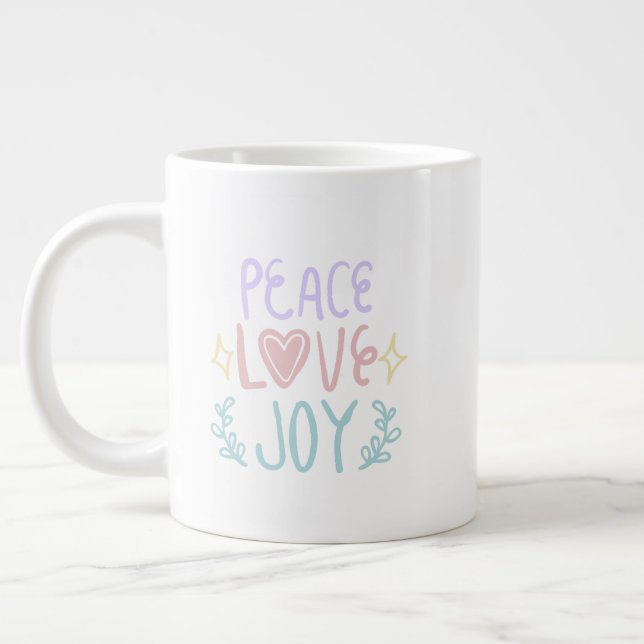 Peace Love Joy 😁 coffee specialty mug (Left)