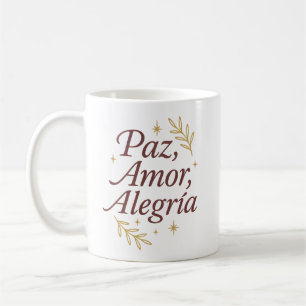 Peace, Love, Joy ✨   Elegant Christmas Design Coffee Mug
