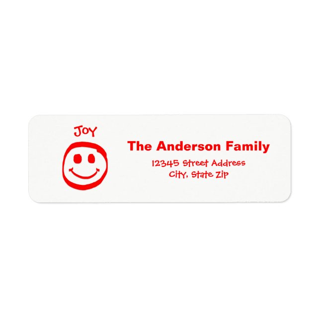 Peace, Love, Joy Face  - Address Label (Front)
