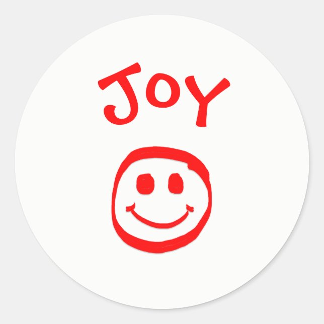 Peace, Love, Joy Face - Circle Sticker (Front)