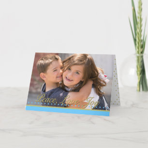 Peace Love Joy Gold Dots Holiday Photo