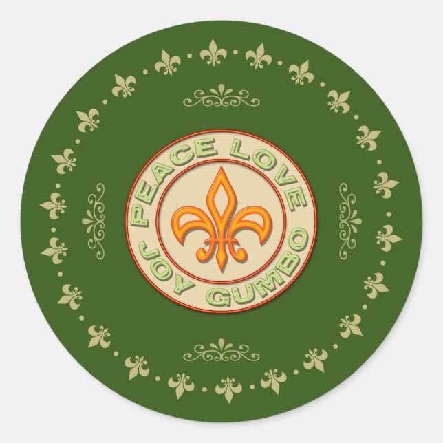 Peace Love Joy Gumbo Stickers Holiday (Devant)