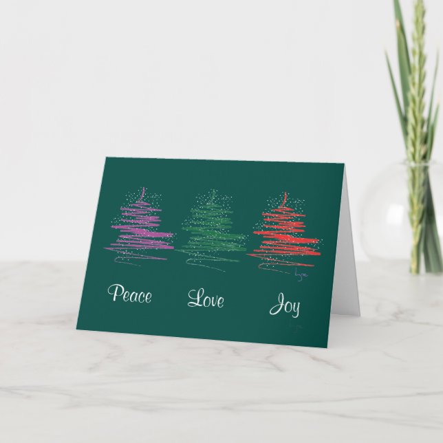 Peace Love Joy, Holiday - Modern Green (Front)