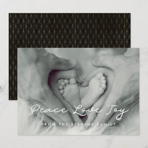 Peace Love Joy Minimalist Carte photo de vacances