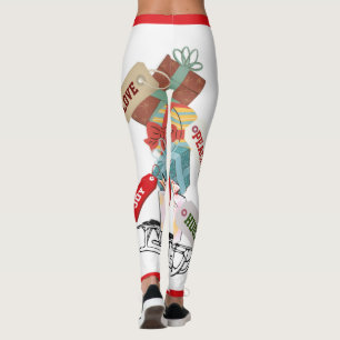 Peace Love Joy Modern Festive Christmas Leggings