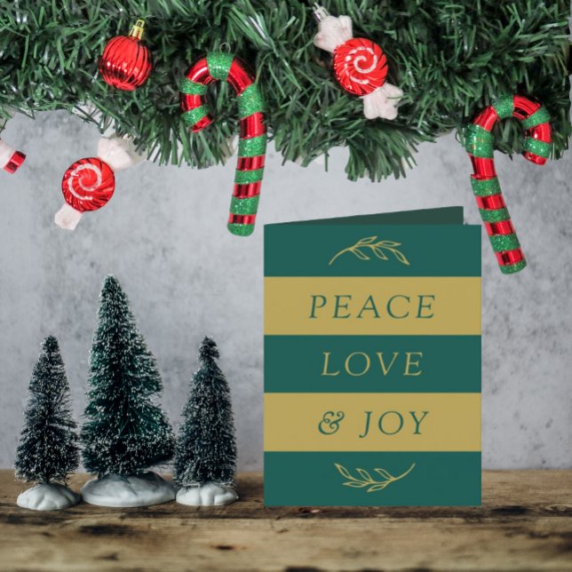 Peace, Love & Joy Modern Photo Christmas Holiday Card (Creator Uploaded)