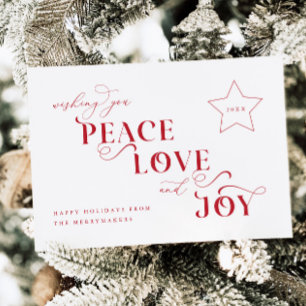 Peace Love Joy Noël Carte photo de vacances