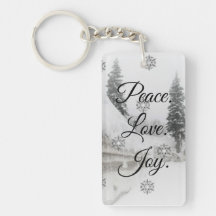 Peace Love Joy | Noir et blanc Snowfall Noël