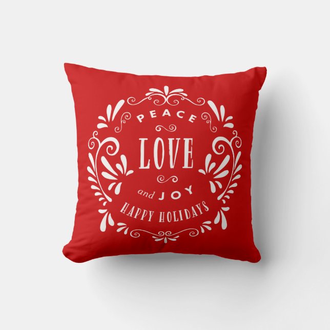 Peace Love & Joy | Oreiller de vacances (Recto)