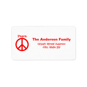 Peace, Love, Joy Peace Sign - Address Label