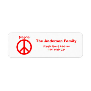 Peace, Love, Joy Peace Sign - Adresse de retour