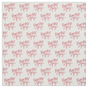 Peace,Love,Joy Red Typography Novelty Christmas Fabric