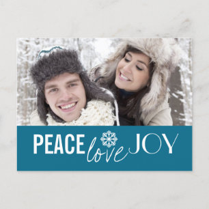 Peace Love Joy Sky Snowflake Holiday Postcards