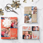 Peace Love & Joy Square Photos Set of 3 Wrapping Paper Sheet<br><div class="desc">Photo christmas wrapping paper - 3 designs in the set and you can customize each sheet with either the same or different photos. Personalize with pictures of who the gift is for or, who the gift is from; whichever you prefer. Each sheet is lettered with Peace Love & Joy in...</div>
