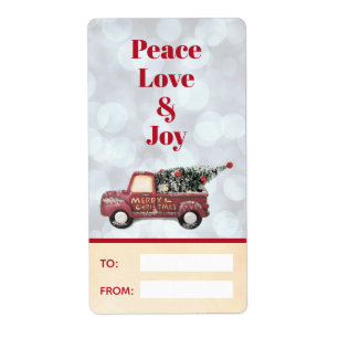 Peace Love & Joy Toy Camion Joyeux Noël