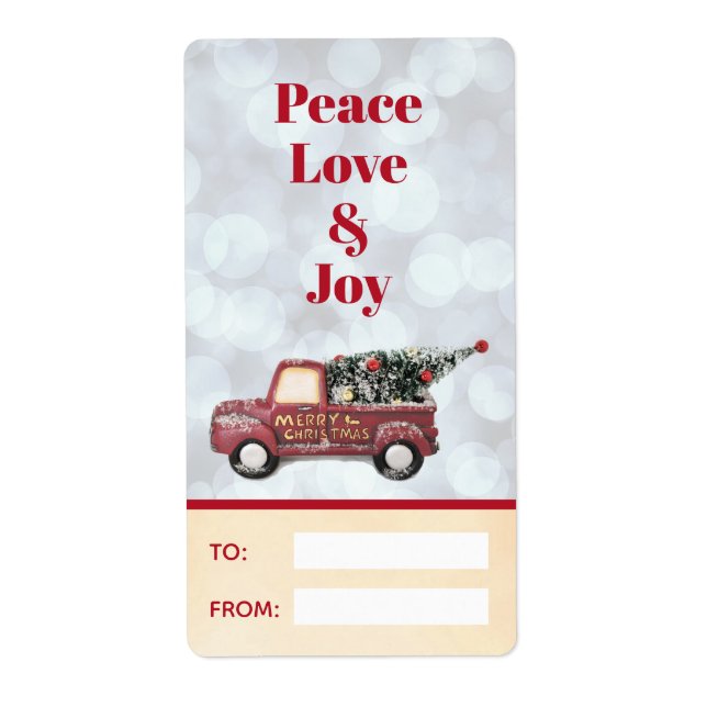 Peace Love & Joy Toy Truck Merry Christmas (Front)