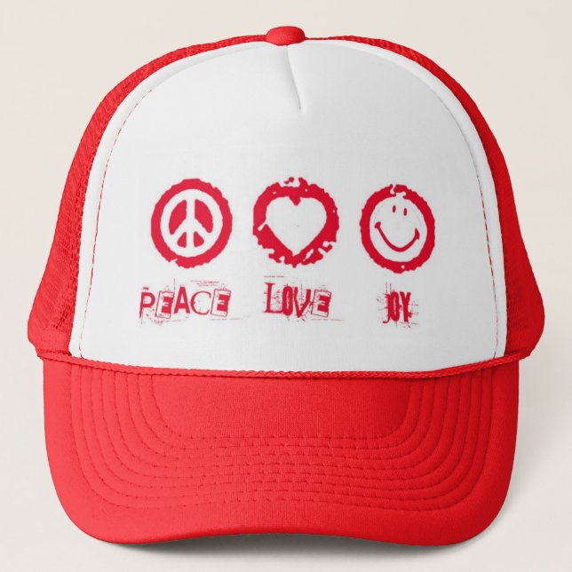 Peace Love Joy Trucker Hat (Front)