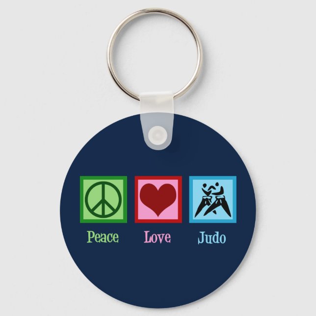 Peace Love Judo Keychain (Front)