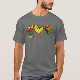 Peace Love Junenth Pride Black Girl Black Queen T-Shirt
