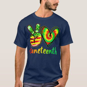 Peace Love Juneteenth 1865 African American Melani T-Shirt