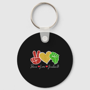 Peace love juneteenth 1865 black pride freedom keychain