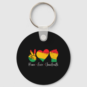 Peace Love Juneteenth 1865 Black Pride Men Women K Keychain
