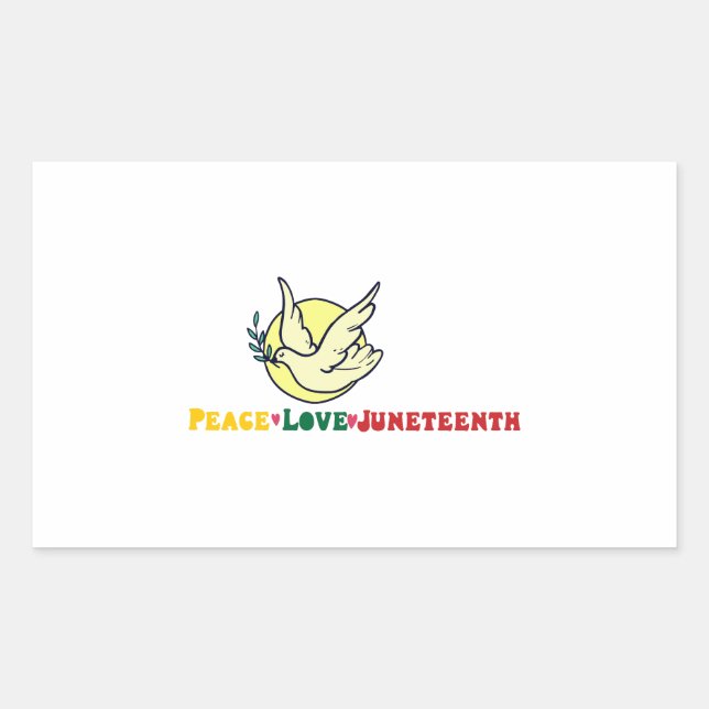 Peace Love Juneteenth Pride Black Girl Black Queen Sticker (Front)