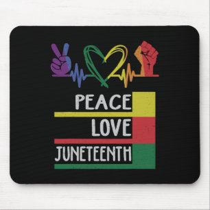 Peace Love Juneteenth Pride Black Girl Queen Women Mouse Pad