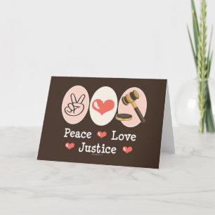 Peace Love Justice Blank Greeting Card