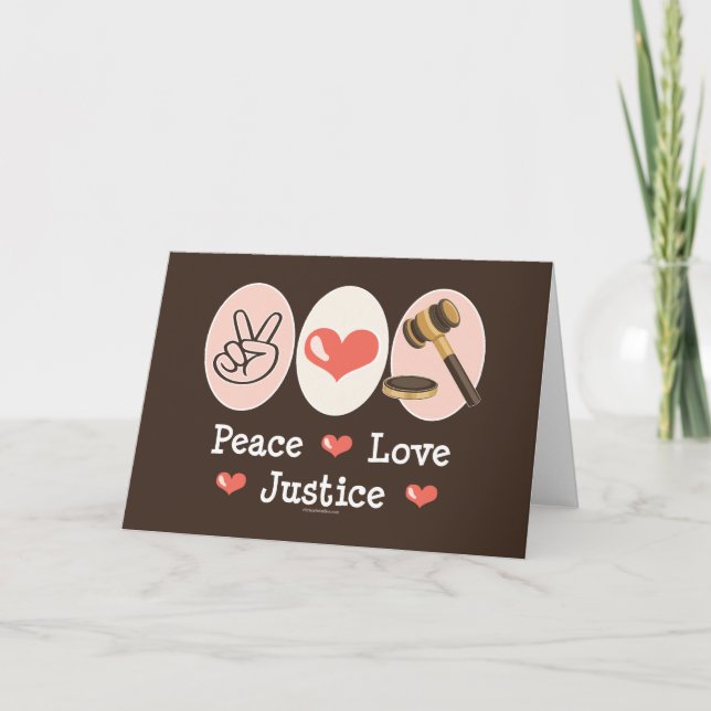 Peace Love Justice Blank Greeting Card (Front)