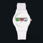 Peace Love Justice Watch<br><div class="desc">A cute gift for a lawyer, attorney, judge or someone in law. A peace sign, heart, and the scales of justice. A good law school gift for someone who just passed the bar!</div>