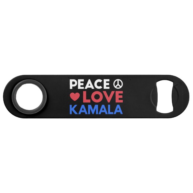 Peace Love Kamala I - Kamala Harris For President Bar Key (Front (Horizontal))